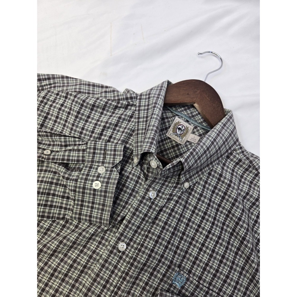 Cinch‎ Mens Long Sleeve Green Plaid Button Down Shirt Sz L Western Rodeo Cowboy